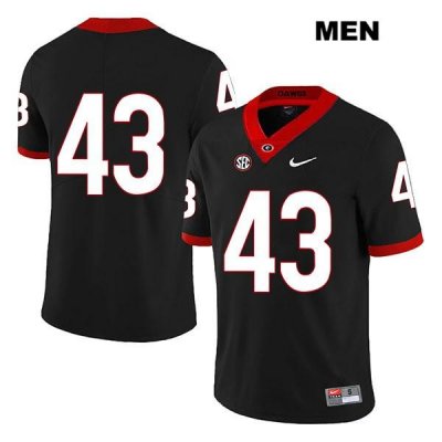Men's Georgia Bulldogs NCAA #43 Chase Harof Nike Stitched Black Legend Authentic No Name College Football Jersey AGF8354VV